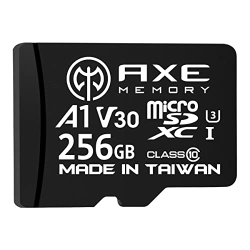 AXE 256GB MicroSDXC-Speicherkarte + SD Adapter mit A1 App Performance, V30 UHS-I U3 4K von AXE Memory