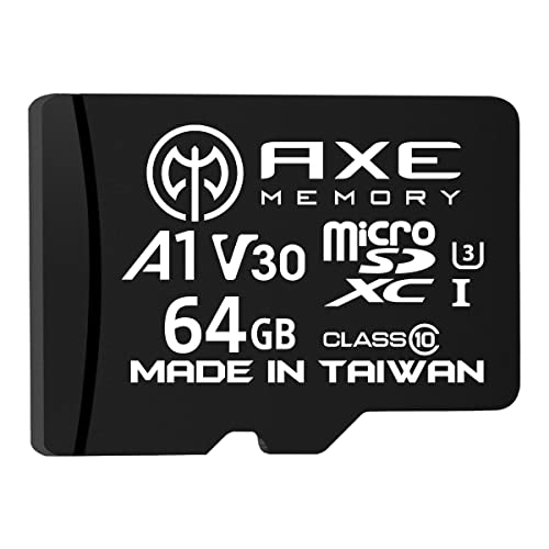 AXE 64GB MicroSDXC-Speicherkarte + SD Adapter mit A1 App Performance, V30, UHS-I U3, 4K von AXE Memory