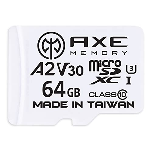 AXE 64GB MicroSDXC Speicherkarte + SD-Adapter mit A2 App Performance, V30 UHS-I U3, 4K, Ultra HD, Klasse 10 AXE 64GB MicroSDXC Speicherkarte + SD-Adapter mit A2 App Performance, V30 UHS-I U3, 4K, Ultra HD, Klasse 10 von AXE Memory