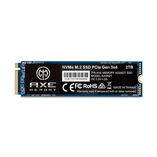 AXE MEMORY 2 TB NVMe M.2 2280 PCIe Gen 3x4 Interne Solid State Drive (SSD) von AXE Memory