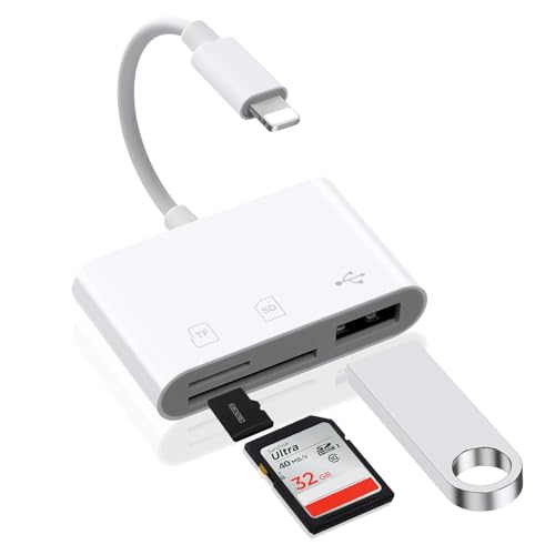 AXFEE 3 in1 HDMI OTG Adapter für iPhone, iPhone Digital AV 1080P HDMI Adapter, USB Buchse OTG Kabel und Ladeanschluss, Unterstützung USB Flash Drive, MIDI Tastatur, Maus, für Phone14/13/12/11/XR/X/Pad von AXFEE