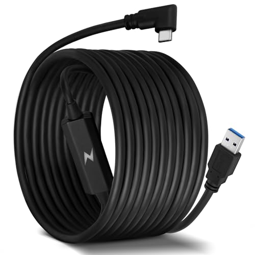 AXFEE AMVR Upgraded Link Kabel 16FT für Quest 2, mit Separatem Ladeanschluss für Langlebige Stromversorgung, High Speed Data Transfer USB 3.0 Typ A zu C Kabel für VR Headset Zubehör und Gaming PC von AXFEE