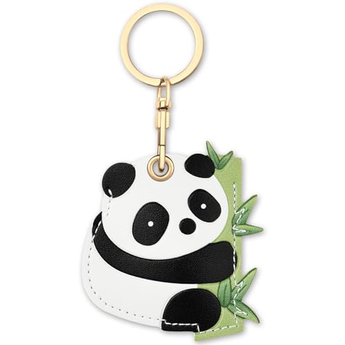AXFEE AirTag Schutzhülle, Leder Keyring Kompatibel mit Mini A-pple, Hülle Case, Cover mit Schlüsselanhänger, Panda AXFEE AirTag Schutzhülle, Leder Keyring Kompatibel mit Mini A-pple, Hülle Case, Cover mit Schlüsselanhänger, Panda von AXFEE