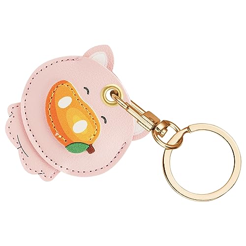 AXFEE AirTag Schutzhülle, Leder Keyring Schutzhülle Kompatibel mit AirTags, Leder Keyring für AirTag, Mini Apple AirTags Case, Leder Hülle Schlüsselanhänger Case, Cover mit Schlüsselanhänger von AXFEE