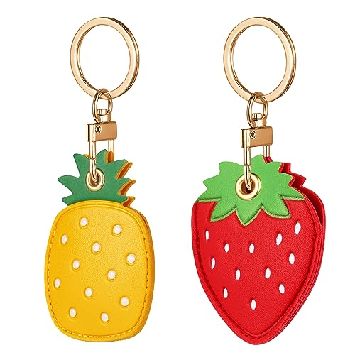 AXFEE AirTag Schutzhülle, Leder Keyring Schutzhülle Kompatibel mit AirTags, Leder Keyring für AirTag, Mini Apple AirTags Case, Leder Hülle Schlüsselanhänger Case, Cover mit Schlüsselanhänger von AXFEE