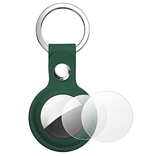 AXFEE AirTag Schutzhülle, Leder Keyring Schutzhülle Kompatibel mit AirTags, Leder Keyring für AirTag, Mini Apple AirTags Case, Leder Hülle Schlüsselanhänger Case, Cover mit Schlüsselanhänger von AXFEE