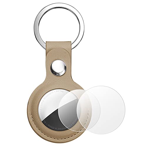 AXFEE AirTag Schutzhülle, Leder Keyring Schutzhülle Kompatibel mit AirTags, Leder Keyring für AirTag, Mini Apple AirTags Case, Leder Hülle Schlüsselanhänger Case, Cover mit Schlüsselanhänger von AXFEE