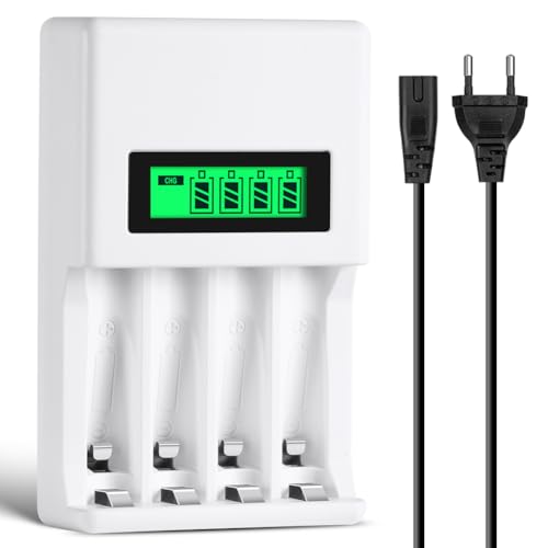AXFEE Akku Ladegerät, mit LCD Anzeige, Universal 2000mAh Akku, 4-Ladeplatz Universal Schnell Akkuladegerät für Wiederaufladbare NI-Mh/NI-Cd AA AAA Batterie AXFEE Akku Ladegerät, mit LCD Anzeige, Universal 2000mAh Akku, 4-Ladeplatz Universal Schnell Akkuladegerät für Wiederaufladbare NI-Mh/NI-Cd AA AAA Batterie von AXFEE