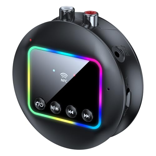 AXFEE Bluetooth 5.4 HiFi Empfänge, 2-in-1 Bluetooth 5.4 Sender & Empfänger, NFC-Konnektivität, Drahtloser Audioadapter mit 3.5mm RCA, Streaming System für Heimstereoanlage/Lautsprecher/Auto/TV/Tablet von AXFEE