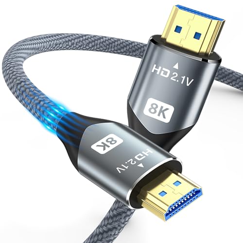 AXFEE HDMI-Kabel(1m/2m), 8K HDMI 2.1 Kabel, 48Gbps Ultra High Speed Geflochtenes HDMI Kabel, Unterstützt Dynamic HDR eARC Dolby Atmos 8K@60Hz, 4K@120Hz Kompatibel mit PS5 Xbox HDTV Monitor etc von AXFEE