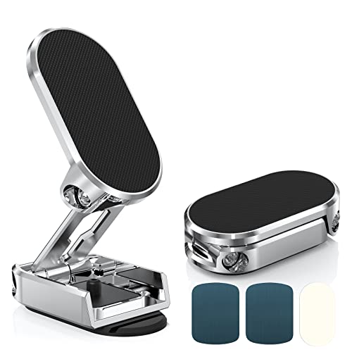 AXFEE Handyhalterung Auto Magnetisch, Magnetischer Handyhalter【Upgrade Magnet】 Faltbar Handyhalter Magnet mit Biegbare Klebrige Basis, 360° Handyhalterung Auto Kompatibel mit iPhone Alle Smartphones von AXFEE