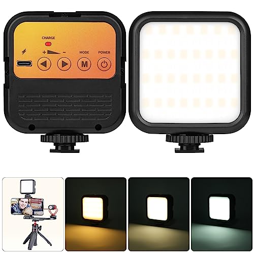 AXFEE LED Handy Selfie Licht, Videoleuchte, Video Licht Dimmbare 3000K-7000K, 62 LED Kamera Licht mit Telefonclip und Cold Shoe Mount, 1800mAh Akku Foto Licht für Kamera Videofotografie,iPhone, TikTok von AXFEE