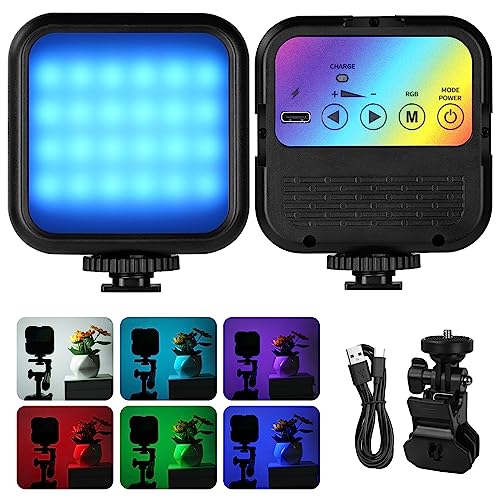 AXFEE LED Videoleuchte, Video Licht Dimmbare 3000K-7000K, Kamera Licht mit Telefonclip und Cold Shoe Mount, eingebaute 1800mAh Akku, Foto Licht für DSLR Kamera Videofotografie von AXFEE