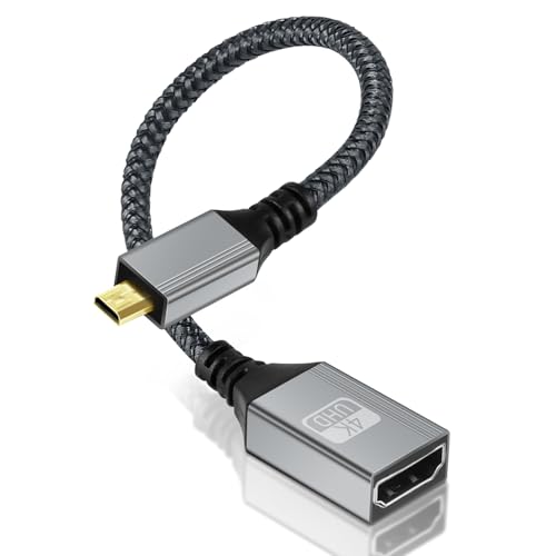 AXFEE Micro HDMI auf HDMI Adapter, 4K@60Hz Micro HDMI auf HDMI Adapter, 3D 1080P Typ D auf A Kabel, Unterstützt Ethernet, Kompatibel mit Raspberry Pi 5/4, Hero, Alpha 7R Kameras, Yoga, ODROID-20CM AXFEE Micro HDMI auf HDMI Adapter, 4K@60Hz Micro HDMI auf HDMI Adapter, 3D 1080P Typ D auf A Kabel, Unterstützt Ethernet, Kompatibel mit Raspberry Pi 5/4, Hero, Alpha 7R Kameras, Yoga, ODROID-20CM von AXFEE