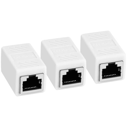 AXFEE RJ45 Kupplung Cat7, 3 Stück CAT6 Kupplung Verbinder, Kabel Verlängerung, LAN Verbinder Netzwerkkabel, Ethernet Kabel Patchkabel für Cat 7 Cat6 Cat5 Cat5e, Weiß AXFEE RJ45 Kupplung Cat7, 3 Stück CAT6 Kupplung Verbinder, Kabel Verlängerung, LAN Verbinder Netzwerkkabel, Ethernet Kabel Patchkabel für Cat 7 Cat6 Cat5 Cat5e, Weiß von AXFEE