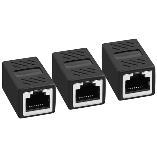 AXFEE RJ45 Kupplung Cat7, 3 Stück CAT6 Kupplung Verbinder, Lan Kupplung für Lan Kable, Lan Kabel Verlängerung, LAN Verbinder Netzwerkkabel, Ethernet Kabel Patchkabel für Cat 7 Cat6 Cat5 Cat5e von AXFEE