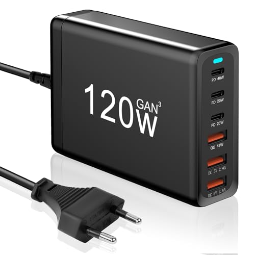 AXFEE USB C Ladegerät, 120W 6-Port USB C Adapter Mehrfach Ladegerät mit USB-C und USB-A, Schnellladegerät PD 3.0 USB C Charger Power Netzteil für Phone 15 14 Pro Max 13 12 11 XR 8, Pad, Samsung, Mac AXFEE USB C Ladegerät, 120W 6-Port USB C Adapter Mehrfach Ladegerät mit USB-C und USB-A, Schnellladegerät PD 3.0 USB C Charger Power Netzteil für Phone 15 14 Pro Max 13 12 11 XR 8, Pad, Samsung, Mac von AXFEE