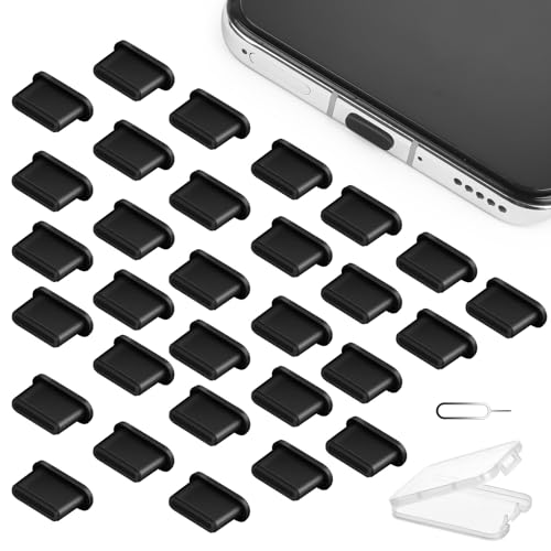 AXFEE USB C Schutzkappe, 30 Stück Typ C Staubstecker, Silikon Staubschutzstecker Phone Staub Stecker Schützt Kompatibel mit Typ-C Handy Tablet, Samsung Galaxy Xiao-mi von AXFEE