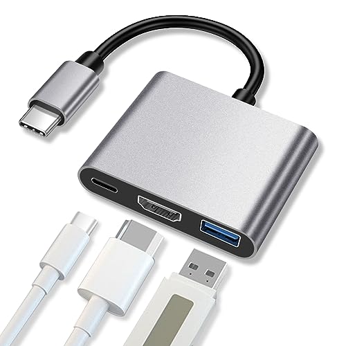 AXFEE USB C auf HDMI, 3-IN-1 USB C HDMI Adapter mit 4K@30Hz und USB 3.0, Unterstützt 100W Schnellladung,USB C Hub kompatibel mit MacBook Pro/Air Samsung Huawei Surface Book HP Pixel und mehr von AXFEE