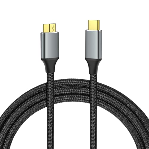 AXFEE USB C auf Micro B Kabel, USB C Verlängerung Kabel 2M, Festplatten Kabel, 5 Gbit/s externes Festplattenkabel, für Externe Festplatte, WD, Seagate Festplatte, Samsung Galaxy S5/Note 3(0.5M) von AXFEE