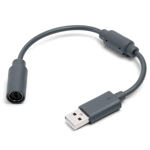 AXFEE Xbox 360 USB Kabel, Kabelgebundenes Controller USB Abreißkabel, USB Abreißkabel, Verbindung Kabel, Xbox Controller Adapter, für Microsoft für Xbox 360 Zubehör(Grau) von AXFEE