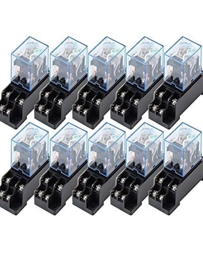 Elektronische Teile 10 Set MY2NJ MY2P HH52P AC 12 V 24 V 36 V 48 V 110 V 220 V 380 V Spule Allzweck DPDT Micro Mini Relais mit Sockel (Size : AC 380V) von AXHNGUQB