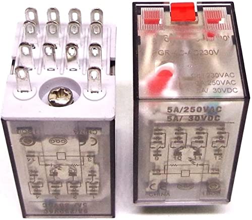 Elektronische Teile Relais 10PCS Relais GR-4C-DC24V GR-4C-AC230V 4CO 5A 24VDC 230VAC PGR-4C-E (Size : SOCKET PGR-4C-E) von AXHNGUQB