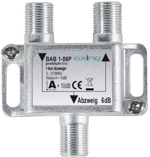 AXING 1fach Abzweiger 6dB BAB 1-06P 5-1218MHz brummentkoppelt Kl.A+ Vodafone AXING 1fach Abzweiger 6dB BAB 1-06P 5-1218MHz brummentkoppelt Kl.A+ Vodafone von AXING AG