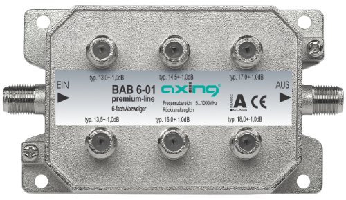 Axing BAB 6-01 6-Fach Abzweiger mit 13-18 dB Abzweigdämpfung (5-1000 MHz) von AXING