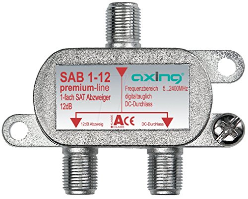 Axing SAB 1-12 1-Fach SAT-Abzweiger mit 12 dB Abzweigdämpfung (5-2400 MHz) von AXING