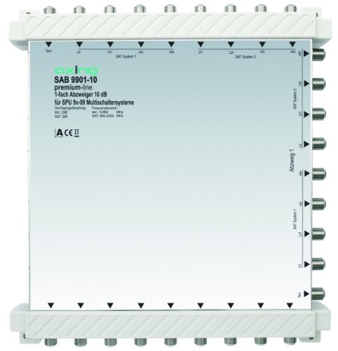Axing SAB 9901-10 1-Fach Abzweiger (10 dB, 8x Sat / 1x terrestrisch) von AXING