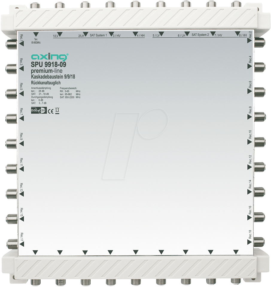 SAT SPU9918-09 - Multischalter, 9 / 18, Kaskadebaustein, Premium-Line von AXING