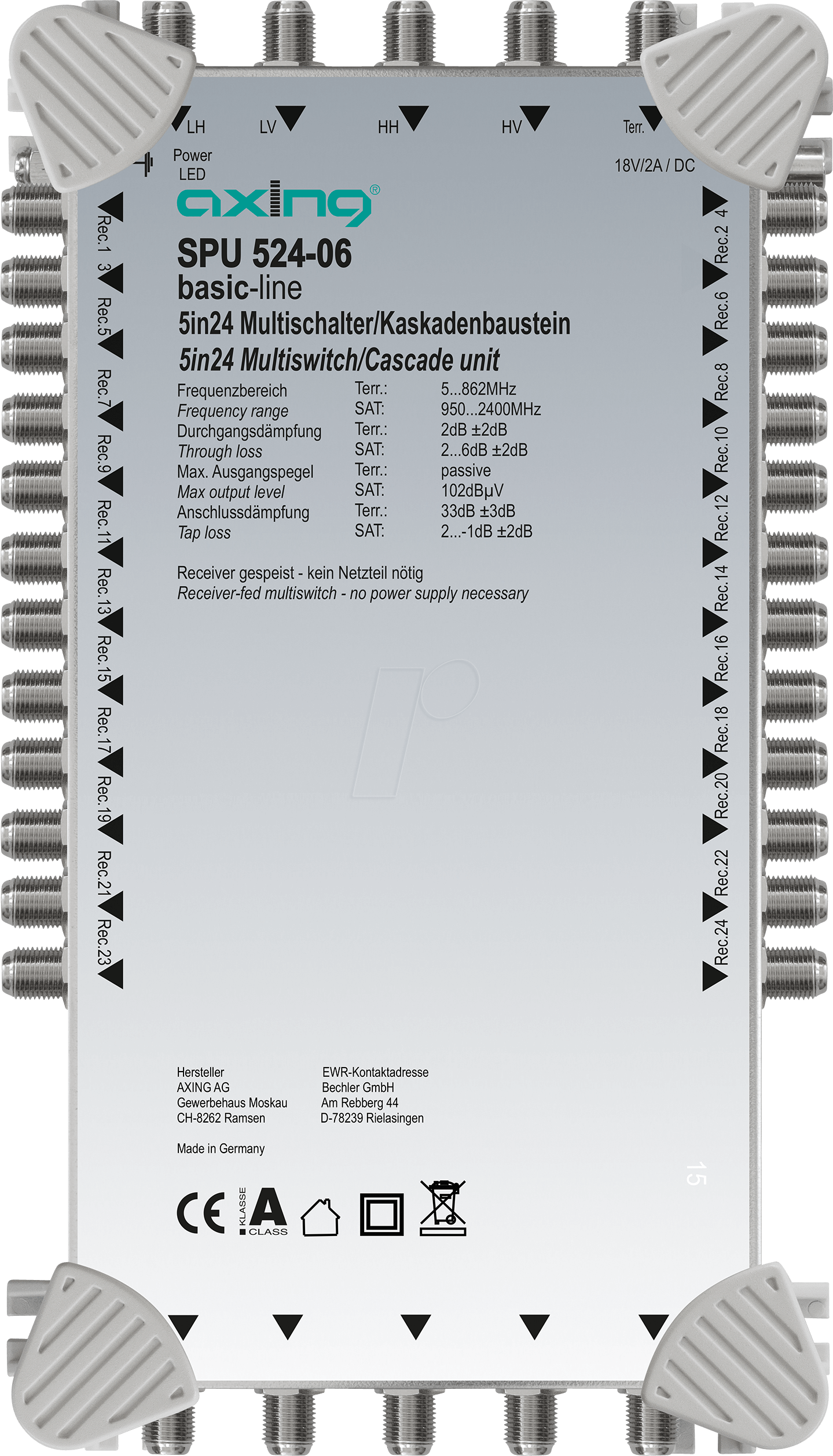 SPU 524-06 - Multischalter, 5 in 24, Kaskadebaustein, basic-line von AXING