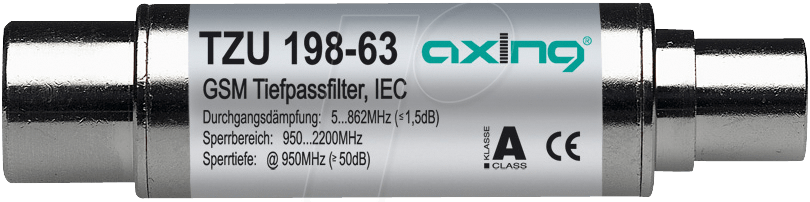 TZU 198-63 - GSM Tiefpassfilter für DVB-T Empfangsgeräte von AXING