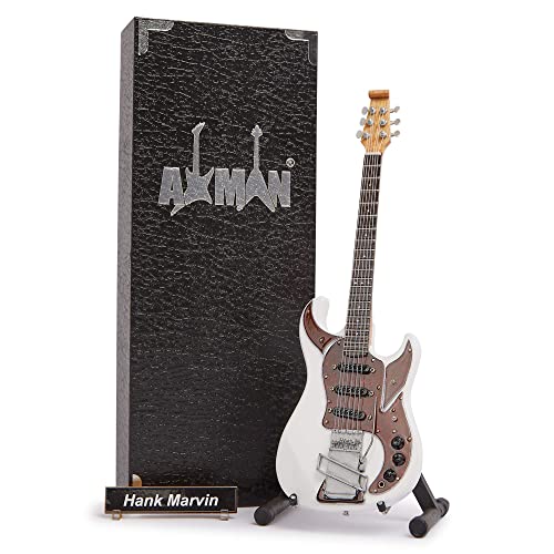 Axman Hank Marvin (The Shadows) Miniatur-Gitarren-Nachbildung, handgefertigt, Ornament, 1/4-Maßstab, inklusive Displaybox, Namensschild und Miniatur-Gitarrenständer von AXMAN