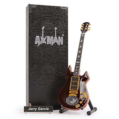 Axman Jerry Garcia (Grateful Dead): Tiger Miniatur-Gitarren-Nachbildung, handgefertigt, Ornament, 1/4 Maßstab, inklusive Displaybox, Namensschild und Miniatur-Gitarrenständer von AXMAN