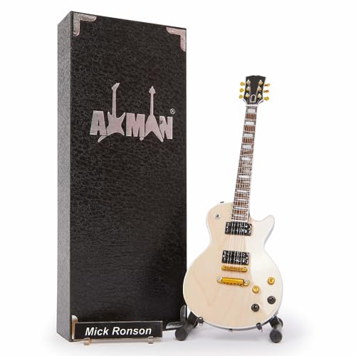 Axman Mick Ronson Miniatur-Gitarren-Nachbildung – Musik-Geschenke – Handgefertigtes Ornament 1/4 Maßstab – inklusive Displaybox, Namensschild und Miniatur-Gitarrenständer von AXMAN
