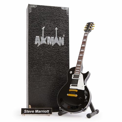 Axman Steve Mariott (The Small Faces) Miniatur-Gitarren-Nachbildung – Musikgeschenke – Handgefertigte Ornamente im Maßstab 1/4 – inklusive Displaybox, Namensschild und Miniatur-Gitarrenständer von AXMAN