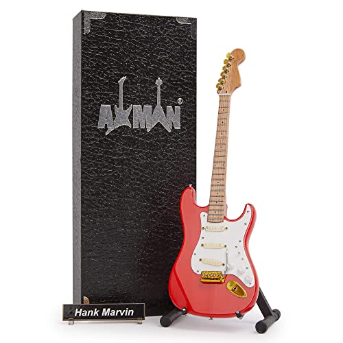Hank Marvin (The Shadows) Miniatur-Gitarren-Nachbildung, handgefertigt, 1/4-Maßstab – inklusive Schaubox, Namensschild und Miniatur-Gitarrenständer von AXMAN
