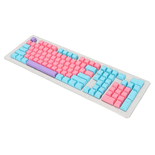 AXOC 108 Tasten, PBT-Tastaturtasten, ergonomisches Design, 108 Tasten, DIY-Kombination für mechanische Tastatur (Rosa Blau Lila) von AXOC