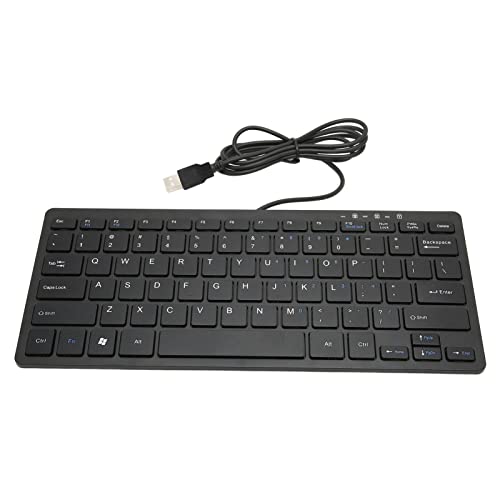AXOC Mini-Tastatur, 78 Tasten Plug-and-Play-Ultra-Slim-Laptop-Tastatur für Business Office (Schwarz) von AXOC