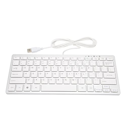 AXOC Mini-Tastatur, 78 Tasten Plug-and-Play-Ultra-Slim-Laptop-Tastatur für Business Office (Silber) von AXOC