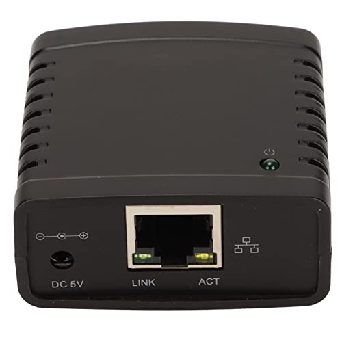 AXOC Netzwerkdruckserver, Low Power TCP IP LPR USB2.0-Übertragung USB-Druckserver mit Desktop-Adapter EU-Stecker von AXOC
