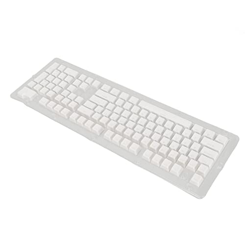 AXOC PBT-Tastenkappen, Tastenkappen aus doppelschichtigem PBT-Material mit hohem und niedrigem Layout für 104-Tasten-Tastatur Weiß von AXOC