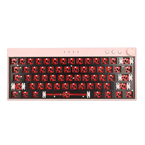 Mechanisches Tastatur-Bausatz mit 61 Tasten, mechanisches Tastatur-Bausatz zum Selbermachen, Switch Hot Swap, 61 Tasten, breite kompatible Unterstützung, 5-polige Achse für Büro (Rosa) von AXOC