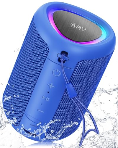 AY Tragbarer Bluetooth Lautsprecher mit Licht, Musikbox Bluetooth mit Leistungsstarker Kristallklarer Klang, IPX5 Wasserdicht,AUX&TF-Karteneingang, Stereo-Paarung, 24h Akku Perfekt für Zuhause,Draußen AY Tragbarer Bluetooth Lautsprecher mit Licht, Musikbox Bluetooth mit Leistungsstarker Kristallklarer Klang, IPX5 Wasserdicht,AUX&TF-Karteneingang, Stereo-Paarung, 24h Akku Perfekt für Zuhause,Draußen von AY