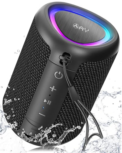 AY Tragbarer Bluetooth Lautsprecher mit Licht, Musikbox Bluetooth mit Leistungsstarker Kristallklarer Klang, IPX5 Wasserdicht,AUX&TF-Karteneingang, Stereo-Paarung, 24h Akku Perfekt für Zuhause,Draußen AY Tragbarer Bluetooth Lautsprecher mit Licht, Musikbox Bluetooth mit Leistungsstarker Kristallklarer Klang, IPX5 Wasserdicht,AUX&TF-Karteneingang, Stereo-Paarung, 24h Akku Perfekt für Zuhause,Draußen von AY