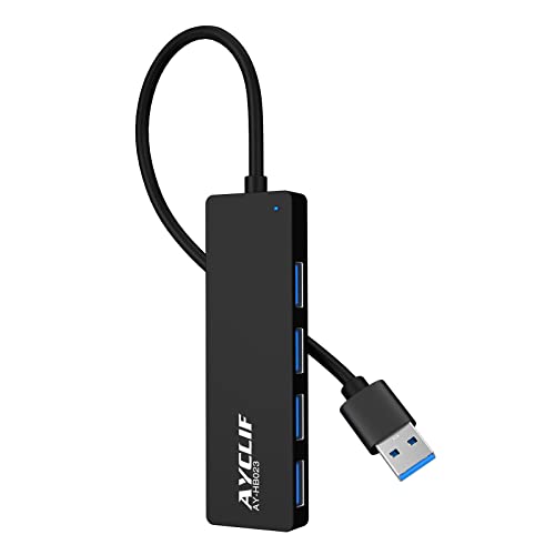 AYCLIF 4 Port USB Hub, USB 3.0 Hub Ultra-Slim für iMac Pro/MacBook Pro/Mac Mini/Surface Pro/XPS/Notebook PC von AYCLIF