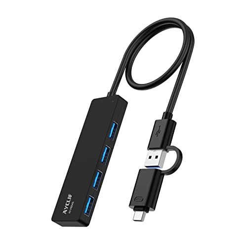 AYCLIF Ultra-Slim 4-Port USB 3.0 Hub,USB-Hub für MacBook Pro/Air, USB-Splitter Multiport-Adapter 5GBPS Data Hub für iMac Pro, Xbox, PS4, Dell, HP, Surface, Notebook PC, Tesla-Modell 3, HDD von AYCLIF