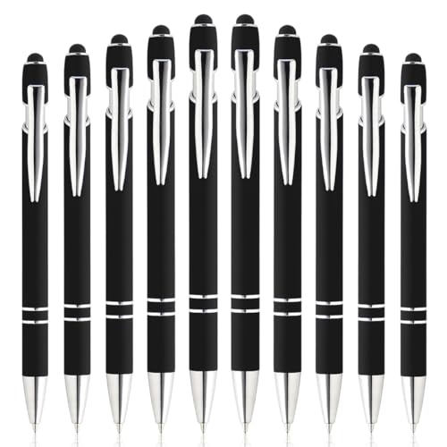 Kugelschreiber,2 in 1 Soft-Touch-Kugelschreiber,1.0 mm Kugelschreiber mit Touchpen,Kapazitive Stylus,für für Büro,Haushalt,Schule,Geburtstagsgeschenk(Schwarz) von AYEUPZ